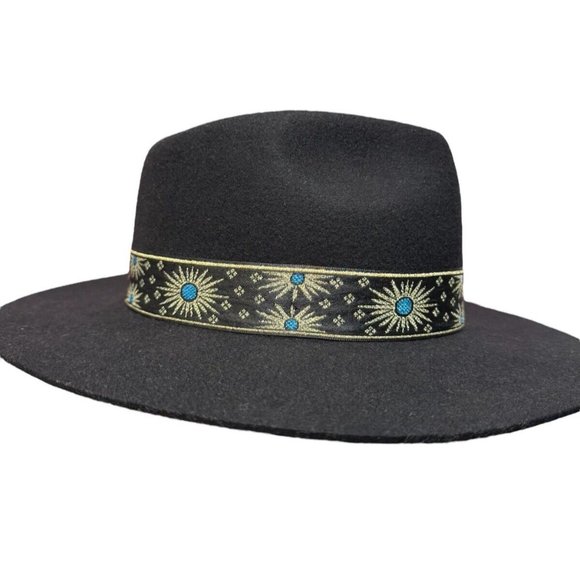 Lack of Color  The Phoenix Ribbon Band Fedora Black Hat Size LARGE (59 CM) Wool main image 4